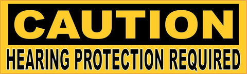 10in x 3in Caution Hearing Protection Required s Sticker Vinyl Window Decal