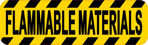 10in x 3in Flammable Materials Sticker Vinyl Window Decal