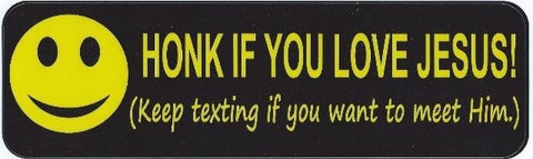 10"x3" Honk if You Love Jesus Text Bumper Stickers Window Decals Sticker Decal