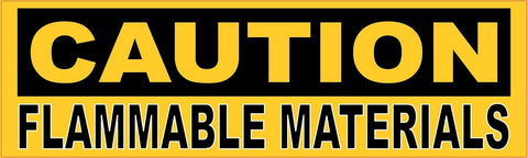 10in x 3in Caution Flammable Materials Sticker Vinyl Window Decal