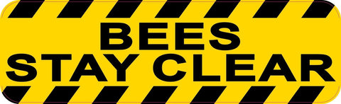 10in x 3in Bees Stay Clear Sticker Vinyl Window Decal