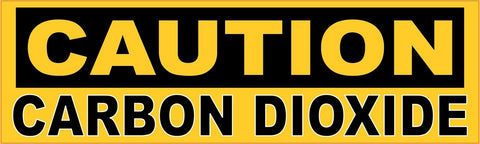 10in x 3in Caution Carbon Dioxide Sticker Vinyl Window Decal