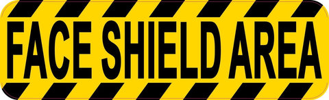 10in x 3in Warning Face Shield Area Sticker Vinyl Window Decal