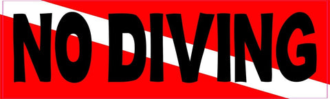 10in x 3in No Diving Diver Down Flag Sticker Vinyl Window Decal