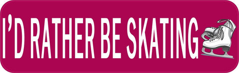 StickerTalk® Brand 10in x 3in Id Rather Be Skating Ice Sports Magnet Magnetic Vehicle Sign