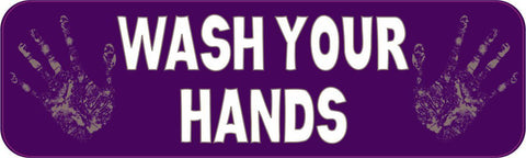 StickerTalk® Brand 10in x 3in Purple Wash Your Hands Magnet Magnetic Sign