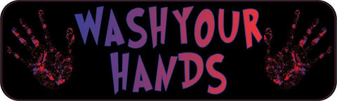 10in x 3in Wash Your Hands Sticker Vinyl Window Decal