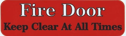 10" x 3" Fire Door Keep Clear Business Sign Bumper Sticker Decal Stickers Decals