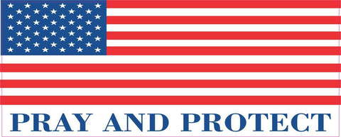 StickerTalk® Brand 10in x 3in Pray And Protect USA Flag Magnet Magnetic Vehicle Sign