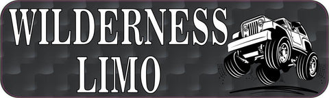 10in x 3in Wilderness Limo Jeep Bumper Sticker Vinyl Window Decal