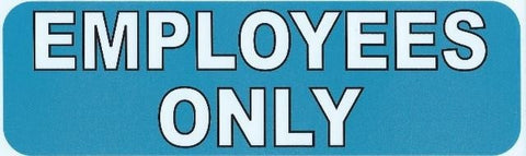 10"x3" Employees Only Business Signs Bumper Sticker Decal Window Stickers Decals