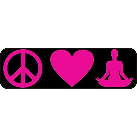 StickerTalk® Brand 10in x 3in Peace Love And Yoga magnet bumper magnetic  magnets Car