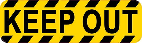 10in x 3in Keep Out Caution Warning Sticker Vinyl Window Decal