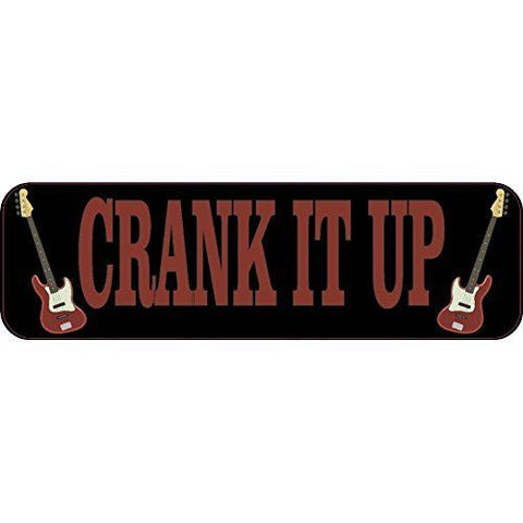 10" x 3" Crank it Up Music Notes Bumper Sticker Car Decal Window Stickers Decals