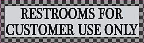 10 x 3 Grey Restrooms for Customer Use OnlyVinyl Sign Sticker Window Stickers Vinyl Decals Decal