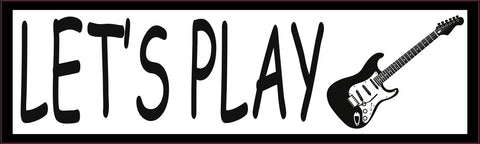 10in x 3in Lets Play Electric Guitar Rock Music Bumper Sticker Vinyl Window Decal