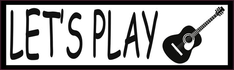 10in x 3in Lets Play Guitar Music Bumper Sticker Vinyl Window Decal