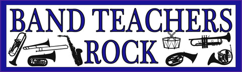 10in x 3in Band Teachers Rock Blue Music Bumper Sticker Vinyl Window Decal