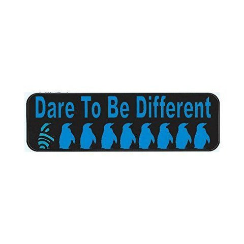 StickerTalk® Brand 10in x 3in Dare to be Different Bumper magnet Penguin  magnetic magnets