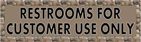 StickerTalk® Brand 10in x 3in Brown Restrooms for Customer Use Only Vinyl Vehicle Magnet Magnetic Sign Car Magnets