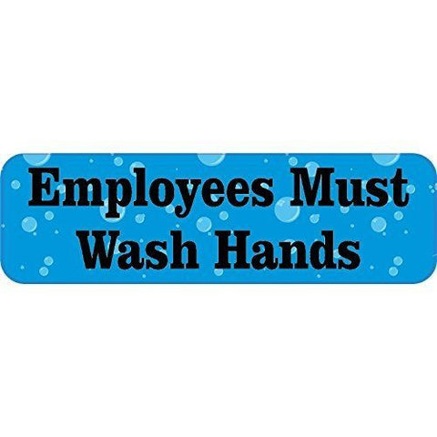 StickerTalk® Brand 10in x 3in Employees Must Wash Hands Business Sign Signs  magnets  magnet