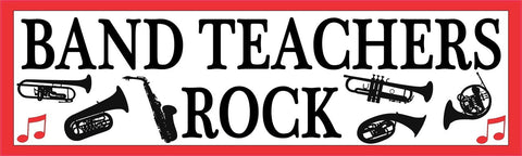 StickerTalk® Brand 10in x 3in Band Teachers Rock Red Music Bumper Magnet Magnetic Vehicle Sign