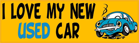 10in x 3in I Love My New Used Bumper Sticker Vinyl Window Decal