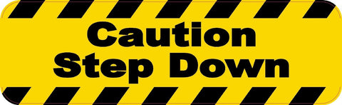 StickerTalk® Brand 10in x 3in Caution Step Down Signs Bumper magnets  Signs magnetic magnet