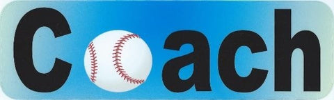 10" x 3" Baseball Coach Bumper Sticker Decal Car Truck Window Decals Stickers