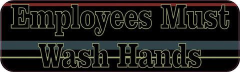 StickerTalk® Brand 10in x 3in Employees Must Wash Hands Business Sign Signs  magnet  magnets