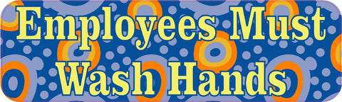 StickerTalk® Brand 10in x 3in Employees Must Wash Hands Business Sign Signs  magnets  magnet