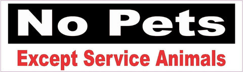 StickerTalk® Brand 10in x 3in No Pets X Service Animals Business Sign  magnet Signs  magnets