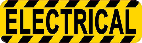 StickerTalk® Brand 10in x 3in Electrical with Caution Stripes Magnet Magnetic Sign