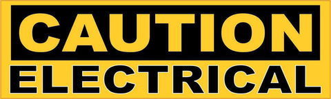 10in x 3in Caution Electrical Sticker Vinyl Window Decal