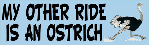 StickerTalk® Brand 10in x 3in My Other Ride Is An Ostrich Magnet Magnetic Vehicle Sign