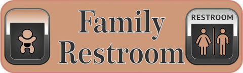 StickerTalk® Brand 10in x 3in Family Restroom Vinyl Business Signs Sign  magnet  magnets