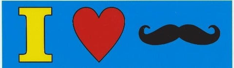 10"x3" I Love Heart Mustaches Bumper Sticker Window Decal Stickers Car Decals