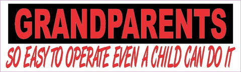 10x3 Grandparents Easy to Operate Vinyl Car Bumper Sticker Decal Stickers Decals