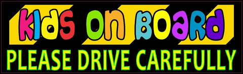 10"x3" Kids On Board Please Drive Carefully Bumper Sticker Decal Stickers Decals