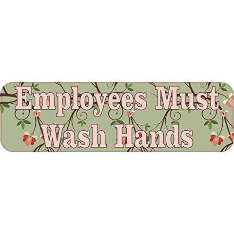 StickerTalk® Brand 10in x 3in Employees Must Wash Hands Business Sign Signs  magnets  magnet