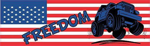 StickerTalk® Brand 10in x 3in Freedom US Flag Jeep Vinyl Vehicle Magnet Magnetic Sign Car Magnets