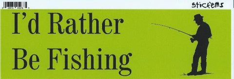 StickerTalk® Brand 10in x 3in Id Rather Be Fishing Bumper magnet  Fish magnetic magnets