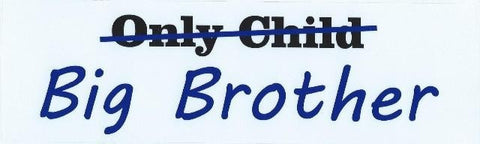 10"x3" Only Child Big Brother Vinyl Bumper Sticker Decal Stickers Car Decals