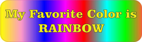 10" x 3" My Favorite Color Rainbow Bumper Sticker Decal Window Stickers Decals