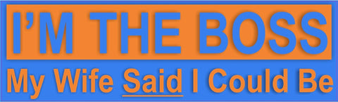 10" x 3" Im the Boss Wife Said Bumper Stickers Car Window Sticker Decal Decals