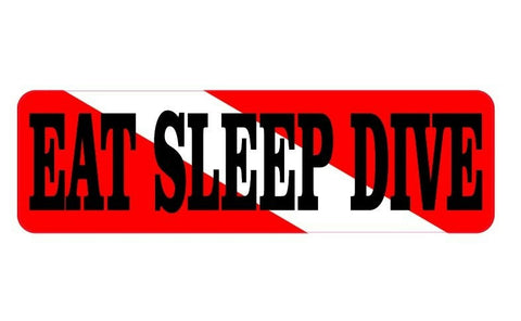 10in x 3in Eat Sleep Dive Vinyl Bumper Sticker Decal Car Window Decals Stickers