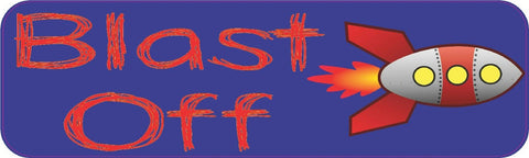 10" x 3" Blast Off Rocket Bumper Sticker Decal Vinyl Car Window Stickers Decals