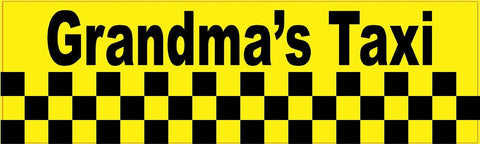 StickerTalk® Brand 10in x 3in Grandma''s Taxi Vinyl Bumper magnets  magnetic magnet Car '