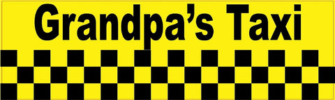 StickerTalk® Brand 10in x 3in Grandpa''s Taxi Bumper magnet  Car Vinyl magnetic magnets Car '