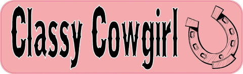 StickerTalk® Brand 10in x 3in Classy Cowgirl Vinyl Bumper magnets  magnetic magnet Car